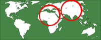 África, Ásia e Europa