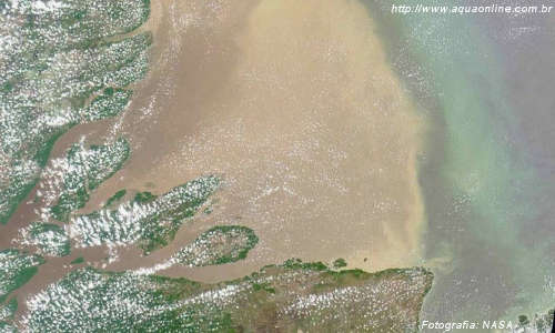 Foz do Amazonas e camada de lama despejada no Oceano Atlântico